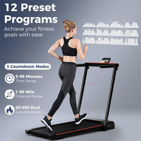 3-in-1 Folding Treadmill with Desk, 2.5HP Portable Under Desk Walking Pad with Large LED Display, Speakers & Remote for Home Office Gym