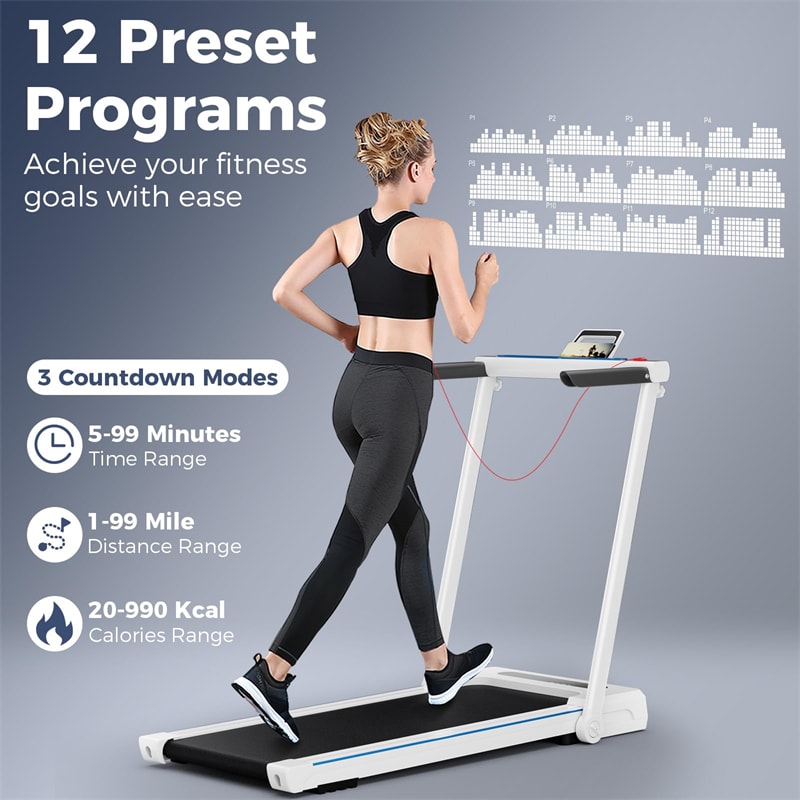 3-in-1 Folding Treadmill with Desk, 2.5HP Portable Under Desk Walking Pad with Large LED Display, Speakers & Remote for Home Office Gym