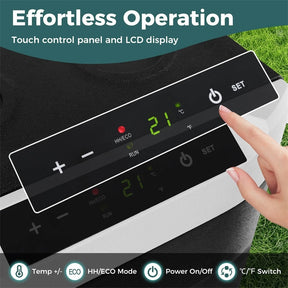 23/32/42QT Portable Car Refrigerator with -4°F~68°F Adjustable Range, 12V/24V DC 100-240V AC Electric Car Cooler Freezer for Camping, RV, Travel