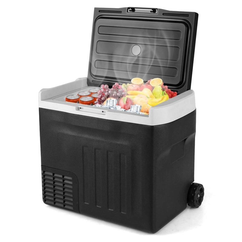 23/32/42QT Portable Car Refrigerator with -4°F~68°F Adjustable Range, 12V/24V DC 100-240V AC Electric Car Cooler Freezer for Camping, RV, Travel