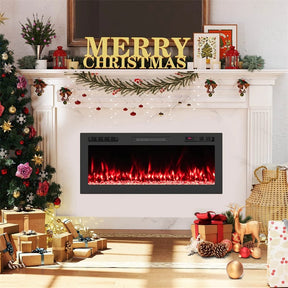 36-68" Smart WiFi Electric Fireplace, Recessed/Wall Mounted Fireplace Heater, 12 Flame & Ember Bed Colors, Alexa/Google Assistant, 12H Timer