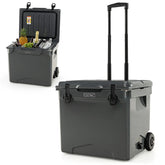 42 Qt Roto Molded Cooler with Wheels & Handle, Large Insulated Ice Chest 5-7 Days Retention, Heavy-Duty Hard Cooler for Beach Picnic Camping Boat