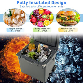 42 Qt Roto Molded Cooler with Wheels & Handle, Large Insulated Ice Chest 5-7 Days Retention, Heavy-Duty Hard Cooler for Beach Picnic Camping Boat