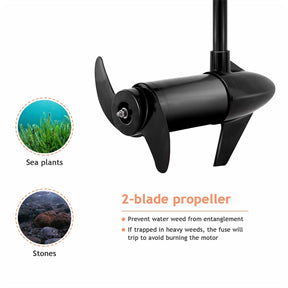 Electric Trolling Motor 8 Speed Boat Fishing Motor with Telescoping Handle, Transom Mount 36" Shaft for Freshwater Saltwater Use