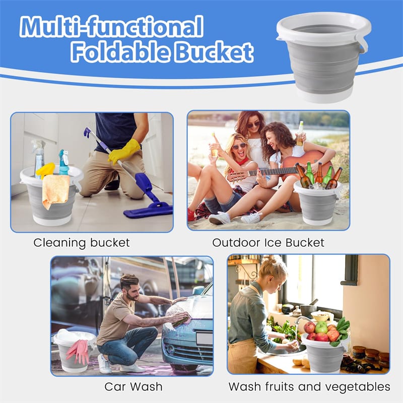 4FT Folding Ice Table with Drain, Bucket & Removable Skirt, Portable Fill and Chill Table for Food Beverage, Party BBQ Camping, No Assembly