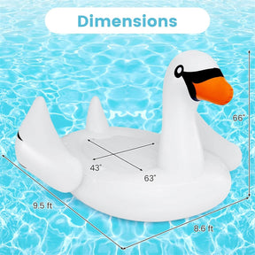 4-6 Person Giant Pool Float, Inflatable Floating Island with Electric Pump & Cup Holders for Pool, Lake, Beach Parties