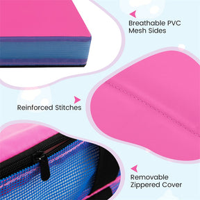 4" Thick Folding Gymnastic Mat, 4' x 4' Home Gym Bio-Fold Exercise Tumbling Mat with Carry Handles, PU Leather Cover for Aerobics Workout Yoga