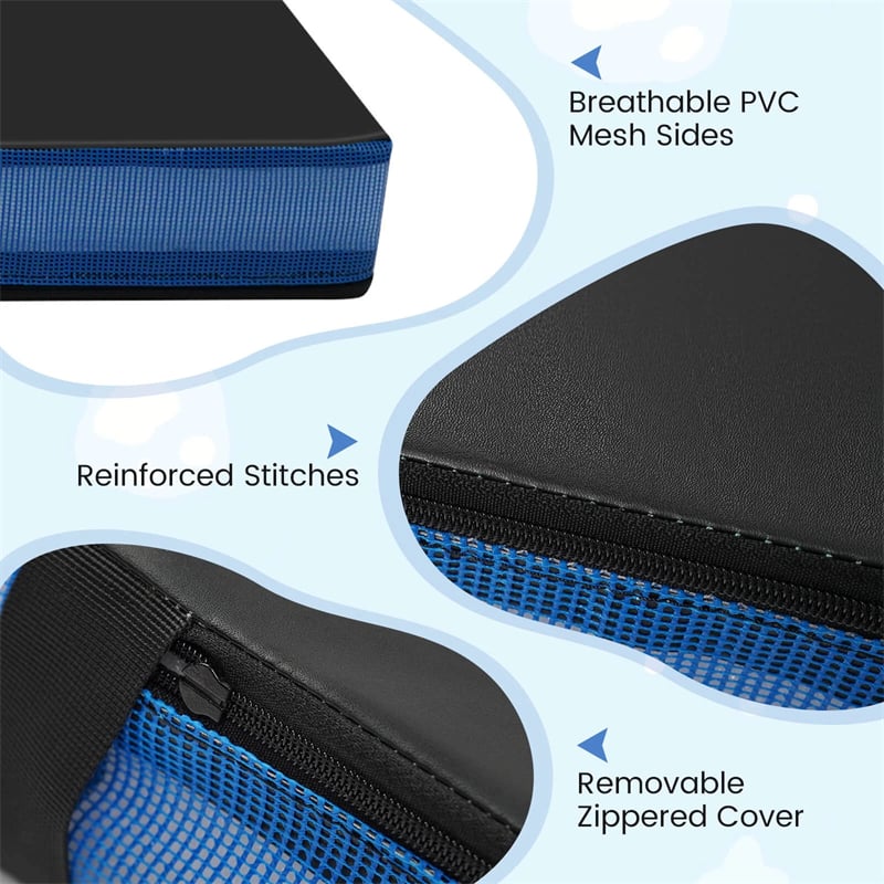 4" Thick Folding Gymnastic Mat, 4' x 4' Home Gym Bio-Fold Exercise Tumbling Mat with Carry Handles, PU Leather Cover for Aerobics Workout Yoga