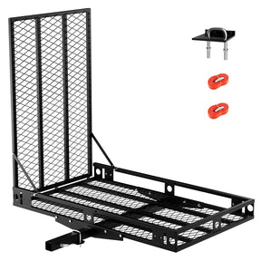 500 LBS Hitch Mount Mobility Scooter Carrier, Heavy-Duty Wheelchair Cargo Rack with Foldable Ramp, Stabilizer & Tie Down Straps, Fits 2" Receiver
