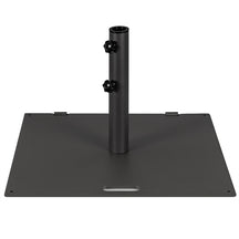 50 LBS Heavy Duty Patio Umbrella Base Stand, 24" Square Steel Outdoor Umbrella Weight with Wheels & 2 Tightening Knobs for Garden Deck Poolside