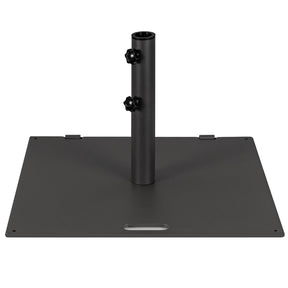 50 LBS Heavy Duty Patio Umbrella Base Stand, 24" Square Steel Outdoor Umbrella Weight with Wheels & 2 Tightening Knobs for Garden Deck Poolside