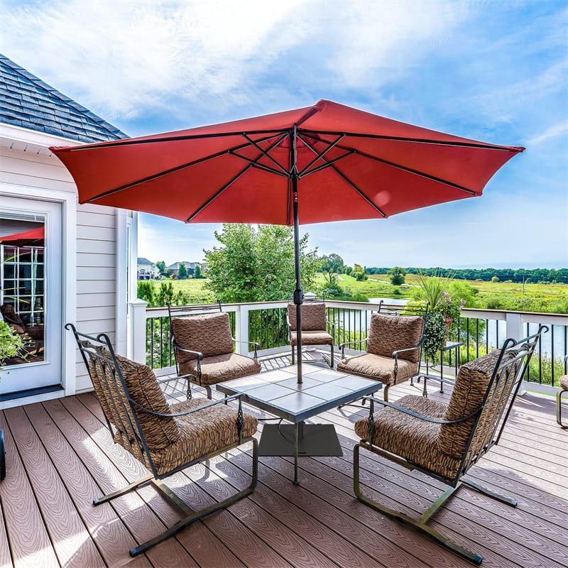 50 LBS Heavy Duty Patio Umbrella Base Stand, 24" Square Steel Outdoor Umbrella Weight with Wheels & 2 Tightening Knobs for Garden Deck Poolside