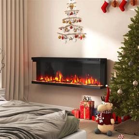 36/40/50/60 Inches 3-Sided Electric Fireplace Insert, 750W/1200W Recessed Fireplace Heater with 12 Flame Colors, Remote, 5 Brightness & 8H Timer