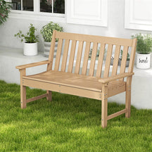 52" HDPE 2-Person Outdoor Patio Bench All-Weather Garden Park Bench Porch Loveseat Chair with Backrest & Armrests