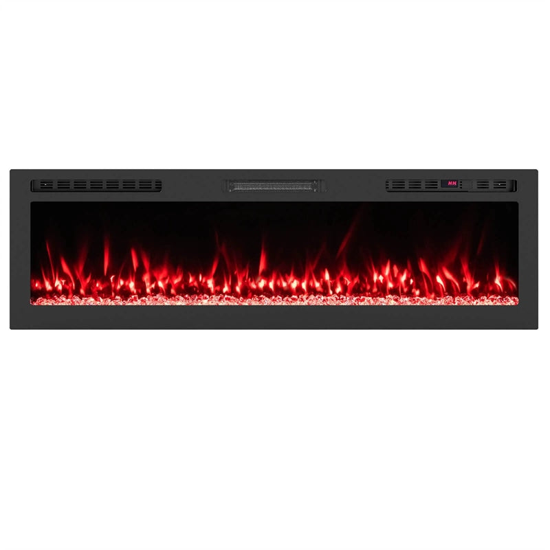 36-68" Smart WiFi Electric Fireplace, Recessed/Wall Mounted Fireplace Heater, 12 Flame & Ember Bed Colors, Alexa/Google Assistant, 12H Timer