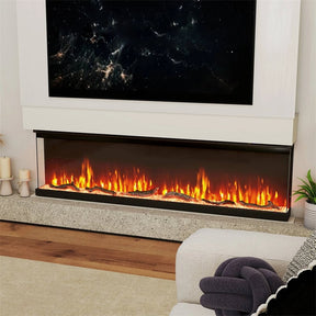36/40/50/60 Inches 3-Sided Electric Fireplace Insert, 750W/1200W Recessed Fireplace Heater with 12 Flame Colors, Remote, 5 Brightness & 8H Timer
