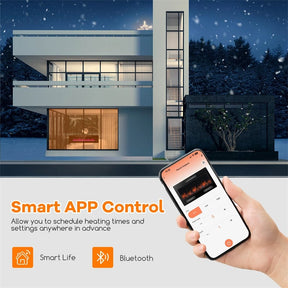 42/50/60/72 Inch Ultra-Thin Smart Electric Fireplace Insert, Wall Mount & Recessed Heater with 12 Flame Colors & Decorative Crystals