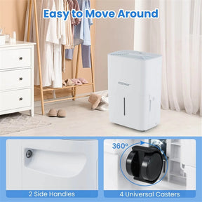 65 Pint Energy Star Dehumidifier with 24H Timer, LED Display & Auto Defrost, 5000 Sq.Ft Portable Dehumidifier for Home Basement, Garage, Office