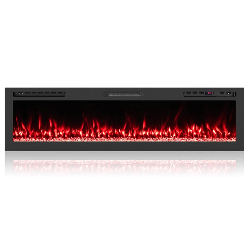 36-68" Smart WiFi Electric Fireplace, Recessed/Wall Mounted Fireplace Heater, 12 Flame & Ember Bed Colors, Alexa/Google Assistant, 12H Timer