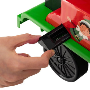 6V 2-Seater Ride On Train with Detachable Carriage, Under-Seat Storage, Whistle & Flashing LED Lights, Trackless Electric Ride On Toy for Kids