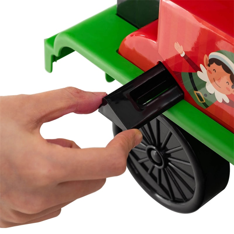 6V 2-Seater Ride On Train with Detachable Carriage, Under-Seat Storage, Whistle & Flashing LED Lights, Trackless Electric Ride On Toy for Kids