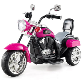 3 Wheel Kids Ride on Chopper-Style Motorcycle, 6V Battery Powered Kids Motorbike Trike Toy with Horn & Headlight
