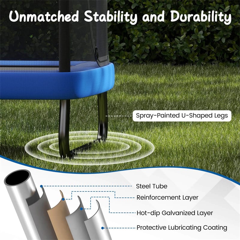 6FT Kids Rectangle Trampoline, ASTM Certified Toddler Rebounder with Swing, Horizontal Bar & Safety Enclosure Net for Indoor Outdoor