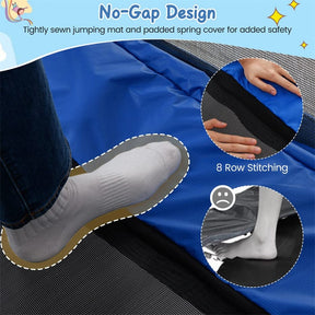 6FT Kids Rectangle Trampoline, ASTM Certified Toddler Rebounder with Swing, Horizontal Bar & Safety Enclosure Net for Indoor Outdoor