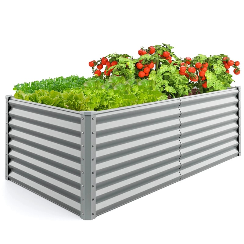 6 x 3 x 2 FT Metal Raised Garden Bed Planter Box Kit with 4 Ground Stakes, 269 Gallon Outdoor Elevated Garden Box