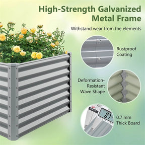 6 x 3 x 2 FT Metal Raised Garden Bed Planter Box Kit with 4 Ground Stakes, 269 Gallon Outdoor Elevated Garden Box