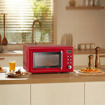 0.7Cu.ft Retro Countertop Microwave Oven 700W with 5 Microwave Power, Glass Turntable & Viewing Window