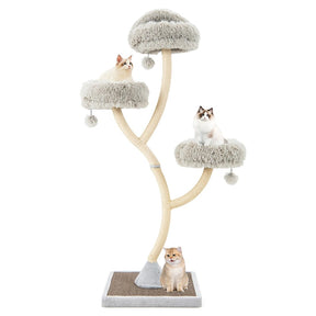 70" Tall Cat Tree Tower for Large Adult Cats, Multi-Level Kitten Activity Center with 3 Perches, Sisal Scratching Posts & Dangling Balls