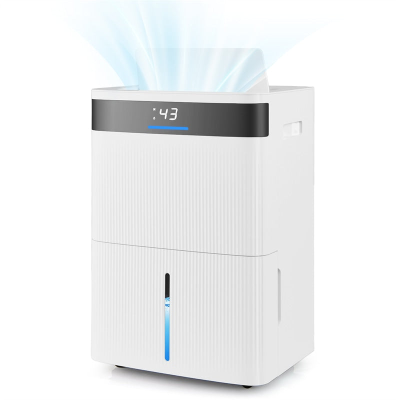 74 Pints Dehumidifier for Home & Basement, 4500 Sq.Ft Portable Dehumidifier with Drain Hose, 24H Timer, 3-Color Indicator, Auto Defrost for Bathroom