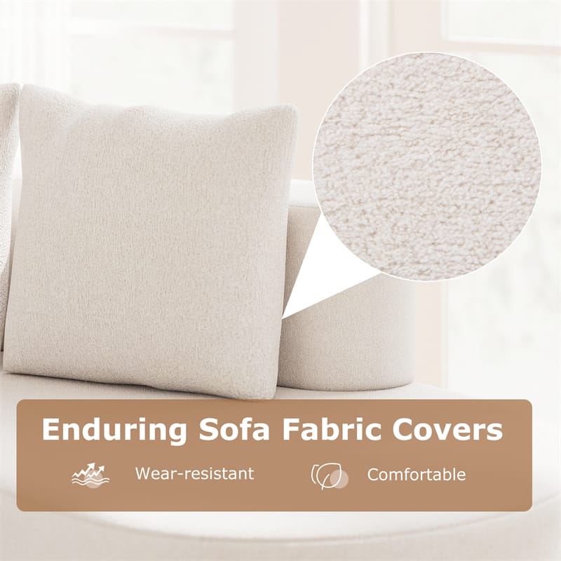 78.5" Upholstered Curved Sofa Couch w/ 2 Cozy Pillows, Low Backrest, Sponge Padded Seat, No Assembly Modern Floor Couch for Living Room Bedroom