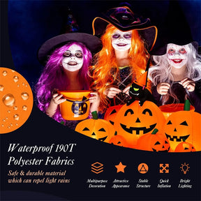 7.5 FT Halloween Inflatable Pumpkin Combo with Witch Black Cat, LED Lights & Blower, Waterproof Blow-up Holiday Decor for Outdoor Yard Haunted House