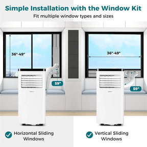 8000 BTU Portable Air Conditioner, 3-in-1 AC Unit, Fan & Dehumidifier with Sleep Mode, 24H Timer & Window Kit for Rooms up to 350 Sq. Ft