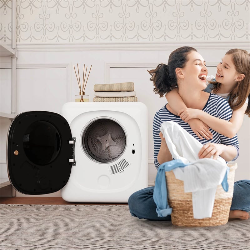 1.5 cu.ft Portable Clothes Dryer, 800W Electric Compact Laundry Dryer with Stainless Steel Tub & LED Touch Panel for Apartment, Dorm & RV
