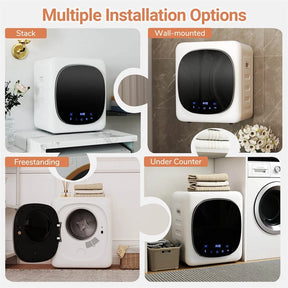 1.5 cu.ft Portable Clothes Dryer, 800W Electric Compact Laundry Dryer with Stainless Steel Tub & LED Touch Panel for Apartment, Dorm & RV