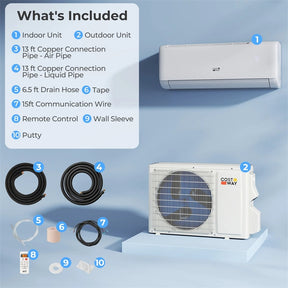 9100 BTU WiFi Mini Split Air Conditioner with Heat Pump, 20.5 SEER2 115V Alexa Inverter Ductless Split AC w/Remote for 450 Sq.Ft Room, Airtural Series