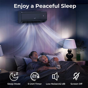 9100 BTU WiFi Mini Split Air Conditioner & Heater, 20.5 SEER2 115V Inverter Heat Pump System for Rooms Up to 450 Sq.Ft, Compatible with Alexa