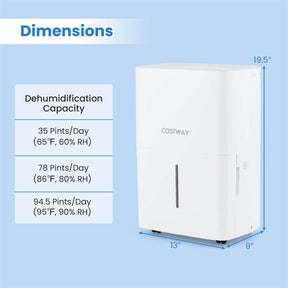 94.5 Pint Energy Star Dehumidifier, 6000 Sq.Ft Portable Dehumidifier with 24H Timer, LED Display & Auto Defrost for Basement, Home, Garage, Office