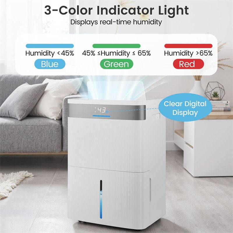 5500 Sq.Ft Dehumidifier for Basement, 96 Pints Home Dehumidifier with Auto Defrost, Drain Hose, 24H Timer, Sleep Mode & Wheels for Bathroom Bedroom