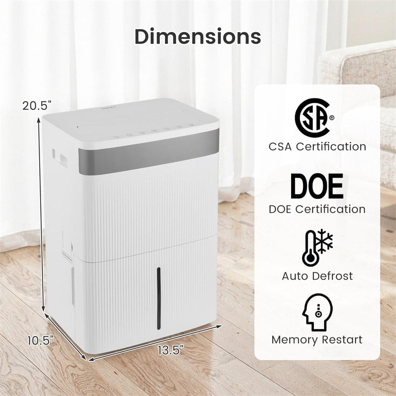 5500 Sq.Ft Dehumidifier for Basement, 96 Pints Home Dehumidifier with Auto Defrost, Drain Hose, 24H Timer, Sleep Mode & Wheels for Bathroom Bedroom