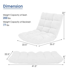 Memory Foam Floor Chair, 14-Position Adjustable Folding Gaming Sofa Chair with Back Support, Chaise Lounge Sleeper Bed Couch Recliner