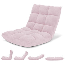 Memory Foam Floor Chair, 14-Position Adjustable Folding Gaming Sofa Chair with Back Support, Chaise Lounge Sleeper Bed Couch Recliner