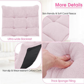 Memory Foam Floor Chair, 14-Position Adjustable Folding Gaming Sofa Chair with Back Support, Chaise Lounge Sleeper Bed Couch Recliner