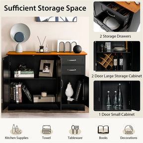 Buffet Storage Cabinet with 3 Doors, 2 Drawers & Adjustable Shelf, Farmhouse Storage Sideboard for Kitchen, Dining, Living Room & Coffee Bar