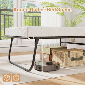 Cot Size Rollaway Guest Bed with Memory Foam Mattress, 75"x31" Portable Folding Bed with Heavy-Duty Metal Frame for Home Office Small Spaces