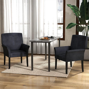 Fabric Upholstered Executive Guest Chair, Waiting Room Reception Chair with Padded Arms & Solid Rubber Wood Legs for Office Meeting Rooms