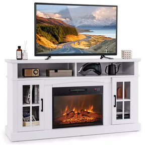 58" TV Console with 23" Fireplace Insert, Fireplace TV Stand for TVs up to 65 Inches, 1400W Electric Fireplace Heater